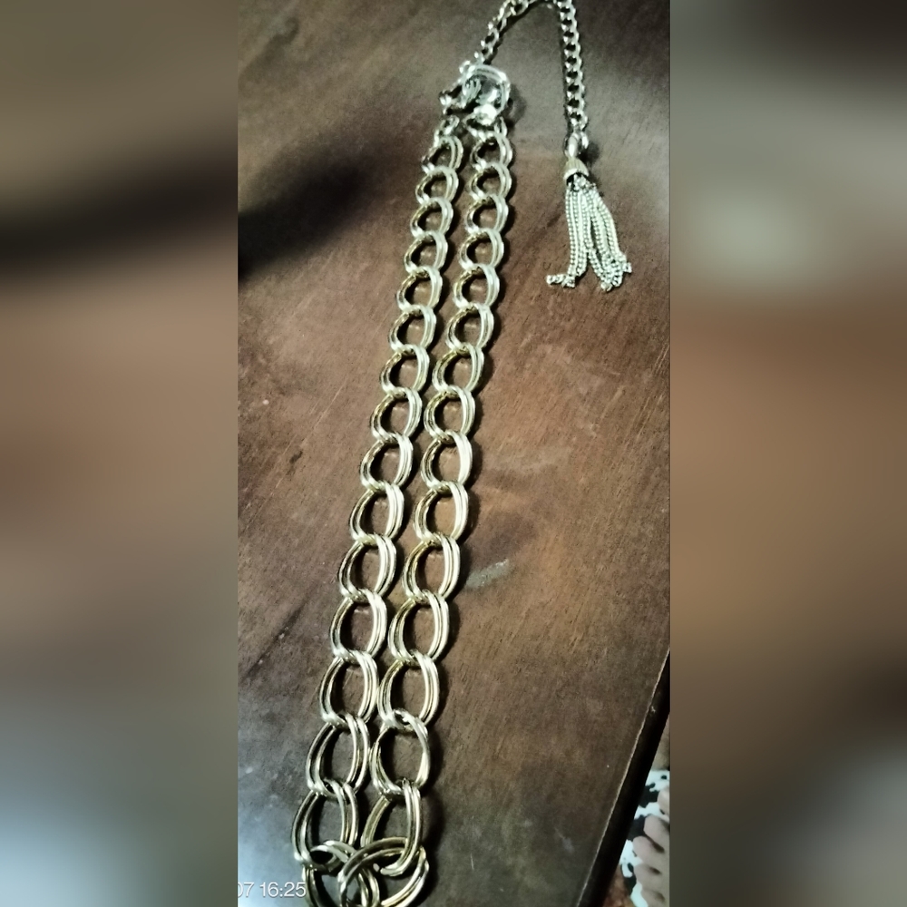 Vintage Long Chain Necklace/Belt with Tassel